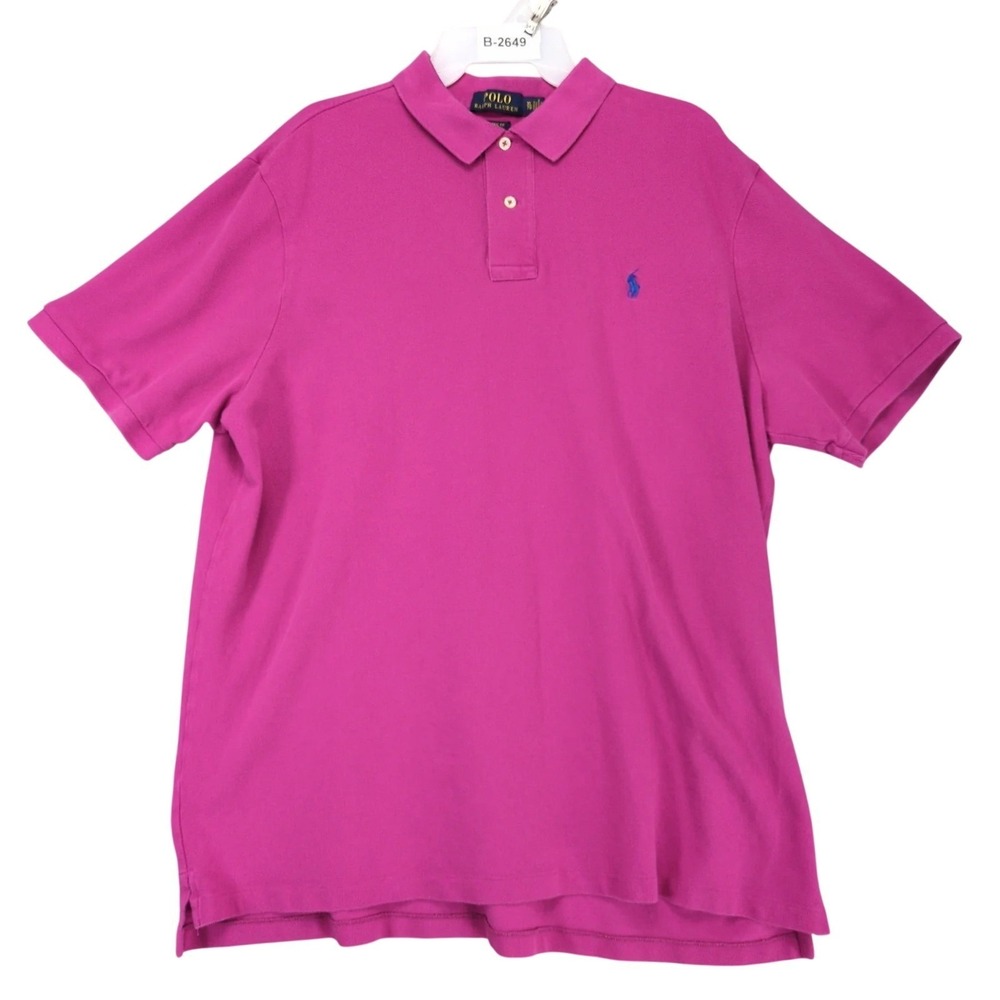 Polo Ralph Lauren Purple Shirt Mens XL Classic Fit Pony Logo Preppy Casual Golf